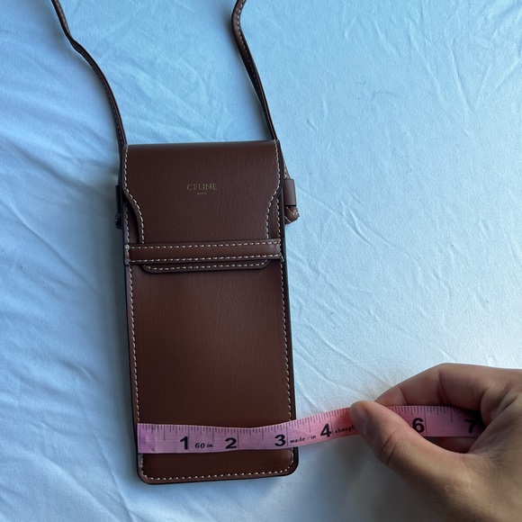 NEW Celine Brown Leather Phone Sunglass Case Pouch Crossbody limited edition - Picture 8 of 16